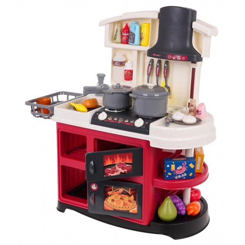 Kitchen Kitchenette with Sound and Water Function 52 pieces. Red