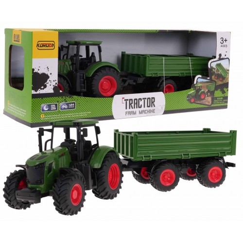 Green Tractor with Trailer