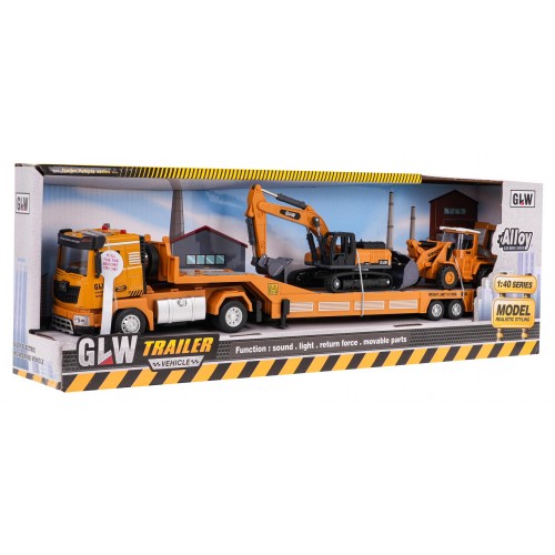 Construction Vehicle Set with Tow Truck