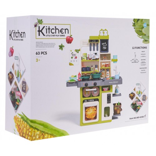 Kitchen Kitchenette with Light and Sound Function 63 pcs. Green