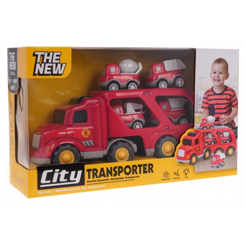 Set of Vehicles: Tow Truck + Fire Trucks