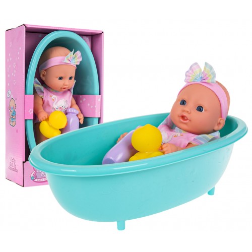 Baby doll with bathtub + accessories