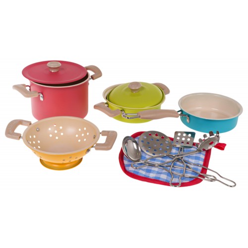 Set of Colorful Pots + Accessories