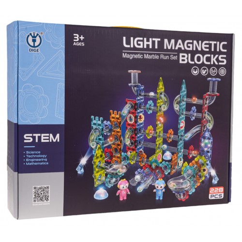 Magnetic Building Blocks Luminous Ball Set 228 pcs.