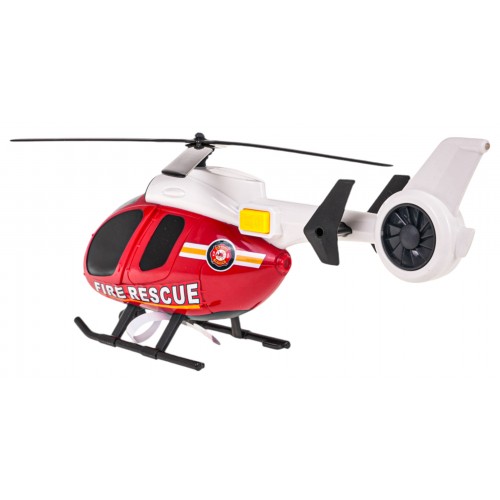 Helicopter + Fire Department Car Set