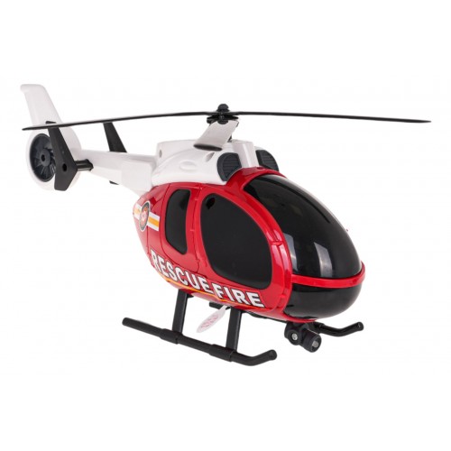 Helicopter + Fire Department Car Set