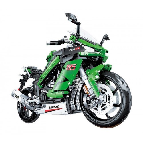 Sports Motorcycle Building Blocks Set Green 2304pcs.