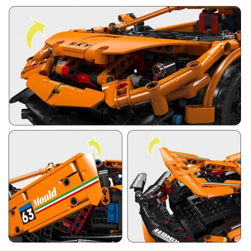 Sports Car Block Set 1488 pieces. Orange