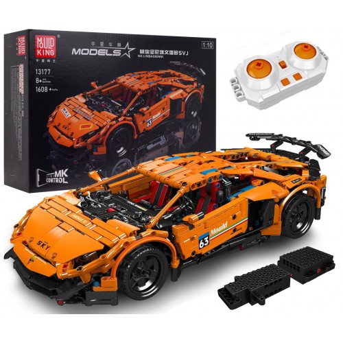 Sports Car Block Set 1488 pieces. Orange