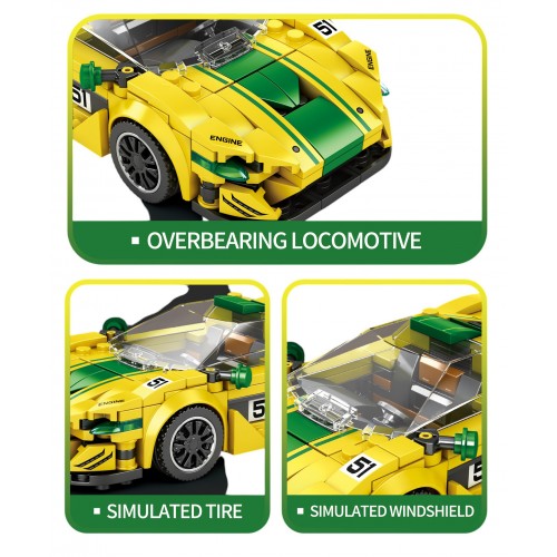 Sports Car Brick Set Yellow 368 pcs.