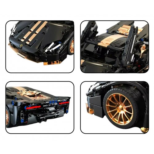 Sports Car Brick Set Black 1309pcs.