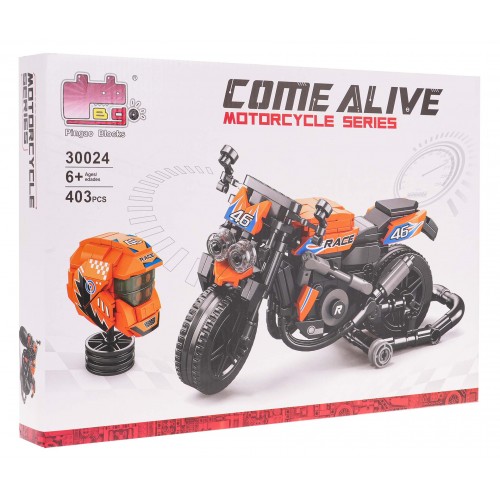 Orange Motorcycle Building Blocks Set 403 pcs.