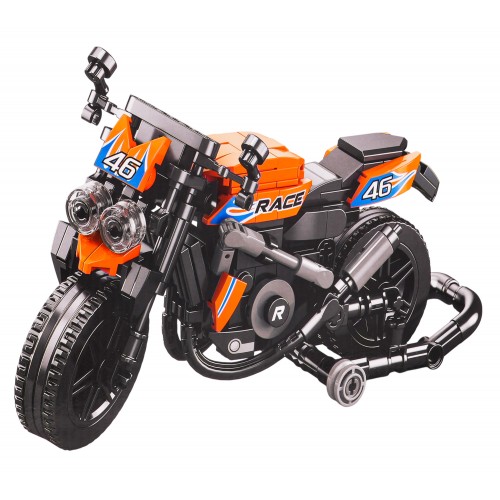 Orange Motorcycle Building Blocks Set 403 pcs.