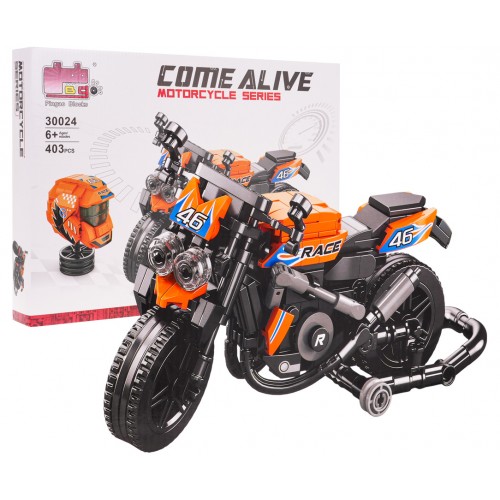 Orange Motorcycle Building Blocks Set 403 pcs.