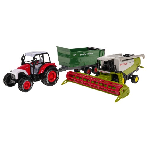 Set of Agricultural Vehicles Tractor + Harvester