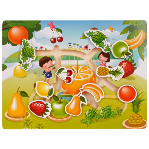 Wooden Puzzle Set Fruits Vegetables