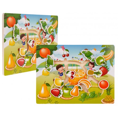 Wooden Puzzle Set Fruits Vegetables