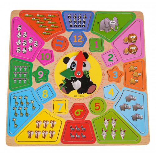 Educational Board Clock + Learning to Count Panda