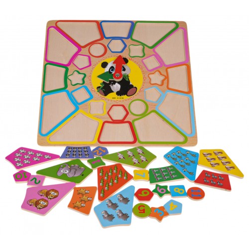 Educational Board Clock + Learning to Count Panda