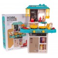 Kitchen Kitchenette with Light Function 43 pieces. Blue