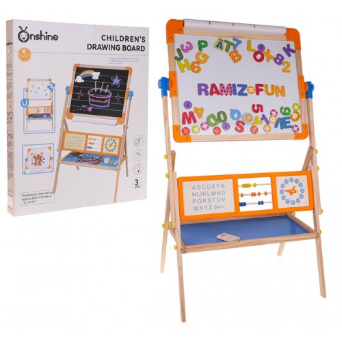 Wooden Double Sided Board With Paper + Accessories