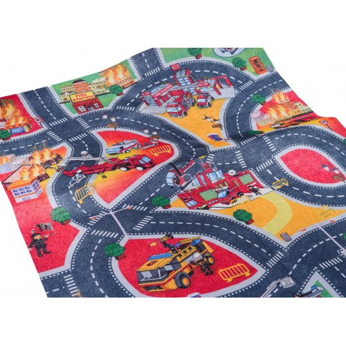 City Fire Department Mat + Soft Car Set