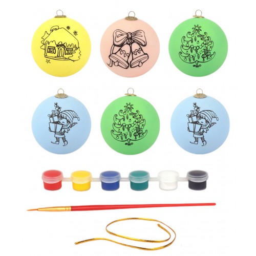 Set of Christmas Baubles with Paints