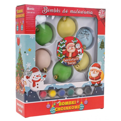 Set of Christmas Baubles with Paints