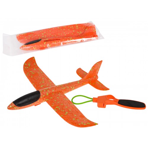 Styrofoam Airplane with Manual Launcher, Orange