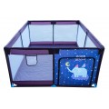 Soft Baby Playpen Rectangle Night Elephant