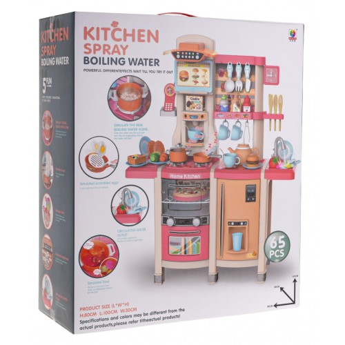 Kitchen Kitchenette with Light and Sound Function 65 pieces. Red