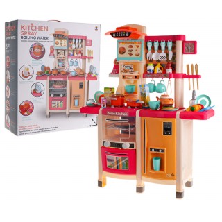 Kitchen Kitchenette with Light and Sound Function 65 pieces. Red
