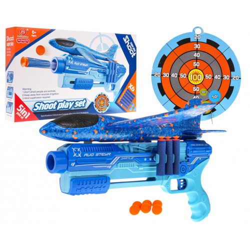 5in1 Airplane Launcher Gun Blue