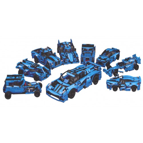 Vehicles Building Blocks Set 638pcs Blue