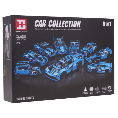 Vehicles Building Blocks Set 638pcs Blue