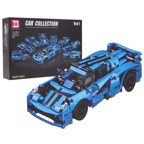 Vehicles Building Blocks Set 638pcs Blue