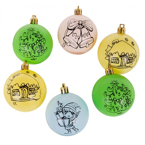 Set of Christmas Baubles with Paints