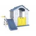 3in1 Garden House for Children Blue Roof + Slide + Basketball