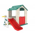 3in1 Garden House for Children Green Roof + Slide + Basketball