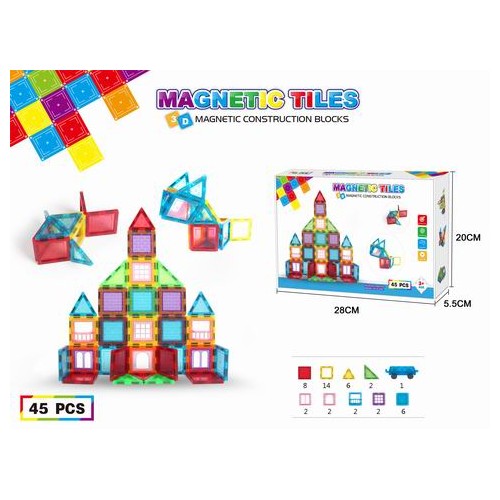 Magnetic Blocks Set 45 pcs.
