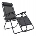 Garden and Beach Deckchair Black