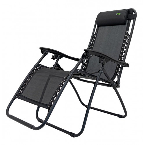 Garden and Beach Deckchair Black