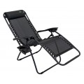 Garden and Beach Deckchair Black