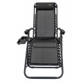 Garden and Beach Deckchair Black