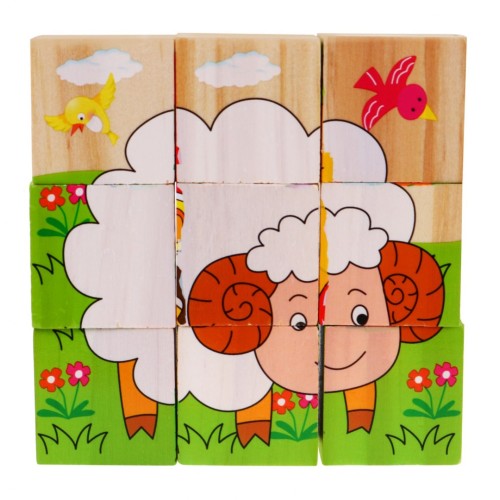 Wooden Blocks for the Youngest Farm Edition