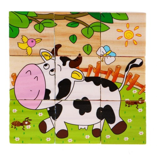 Wooden Blocks for the Youngest Farm Edition