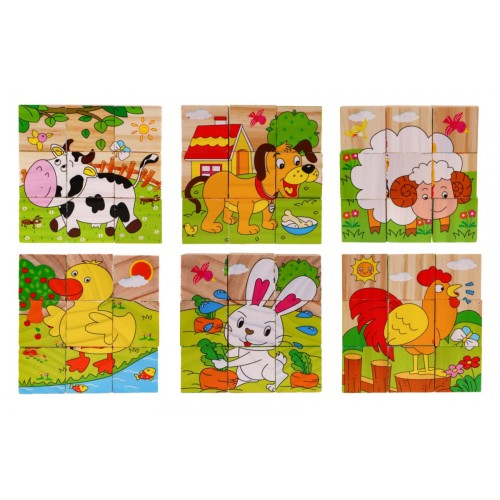 Wooden Blocks for the Youngest Farm Edition