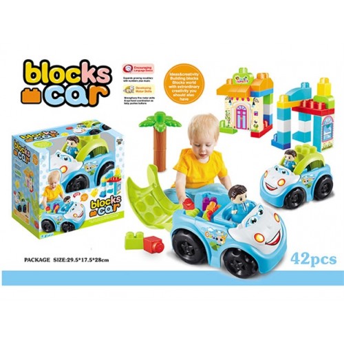 Set of 42 blocks + car