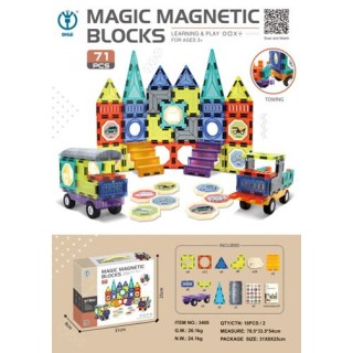 Magnetic Blocks Set of 71 elements
