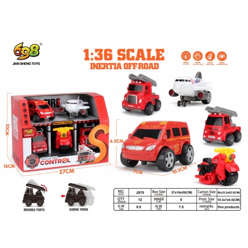 Fire Department Vehicle Set 1:36